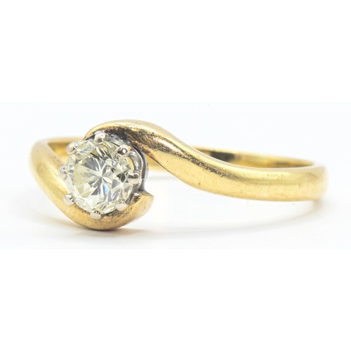 172 - 18ct gold and diamond solitaire ring, the diamond weighing approximately 0.47 carat, hallmarked... 