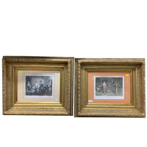 619 - Pair of gilt framed prints inc. 'Florizel and Perdita' by C.R Leslie and 'Touchstone & Audry' by... 