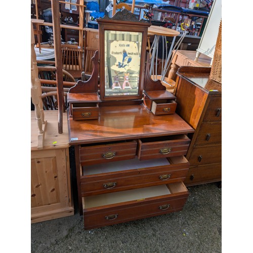 265 - Dressing Table with flip mirror 2 over 2 DrawersW 87. D 49. H 136.