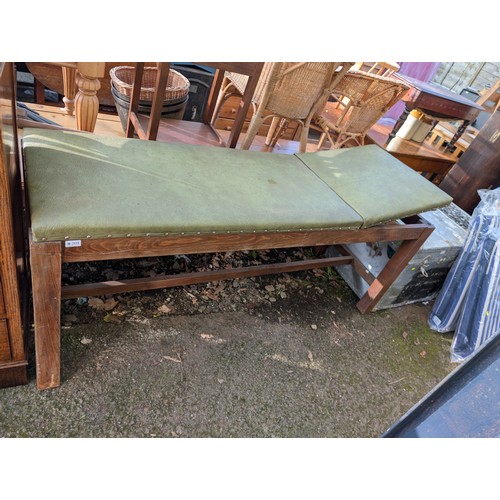 269 - Vintage Hardwood Leather Topped Massage Table