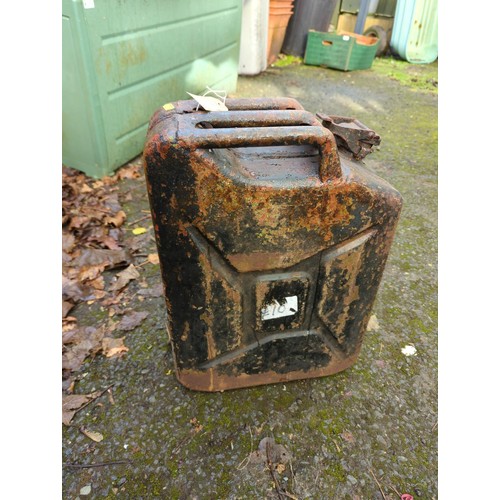 193 - 3 x metal jerrycans. Dated 1945 (x1), 1944 (x2).