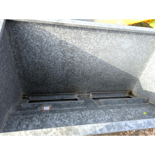 101 - Large galvanised hopper/planter L126 x D69 x H72cm