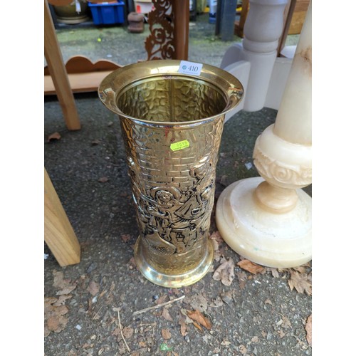 410 - Brass umbrella stand, ht. 44cm