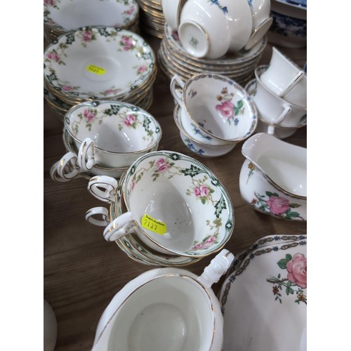 1197 - Quantity of Anysley teacups, saucers etc. Various patterns.