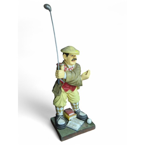 167 - Vintage figure of a Golfer in the style of Peter Mook. H112cm