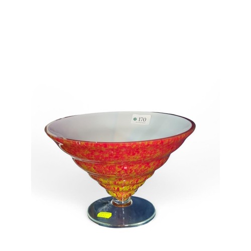 170 - Art Glass Footed Bowl D25cm H16cm