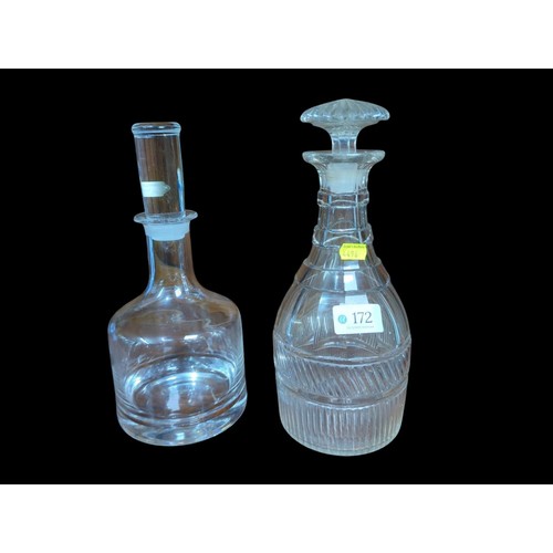 172 - 2 Glass Decanters - 1 x Dartington Crystal