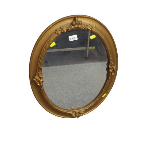 186 - Oval Gilt Framed Mirror 56x43cm