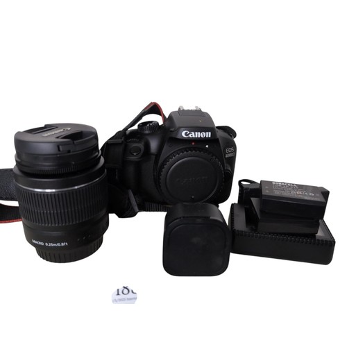 188 - Canon EOS 4000D DSLR Camera with EFS 18-55mm Lens plus batteries & charger
