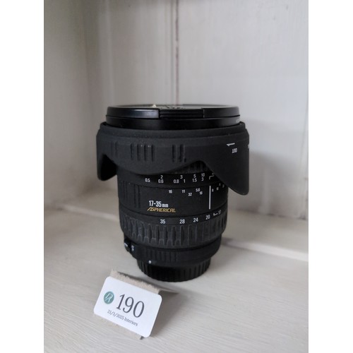190 - Sigma 17-35mm Aspherical Lens&nbsp;