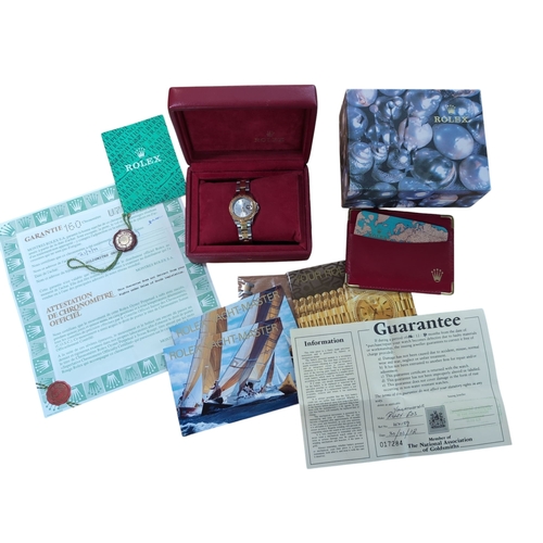 2 - Rolex Yacht-Master ladies 18ct gold and stainless steel wristwatch with date and bracelet, circa 199... 