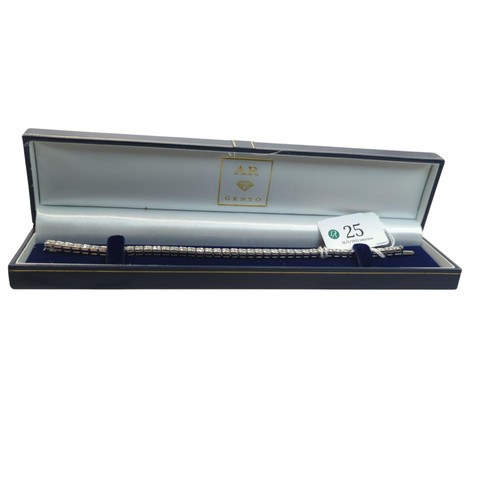 25 - Diamond line bracelet, the diamonds together weighing approximately 10.00 carats, stamped 750 EK, le... 