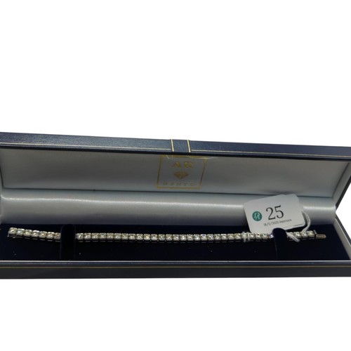 25 - Diamond line bracelet, the diamonds together weighing approximately 10.00 carats, stamped 750 EK, le... 