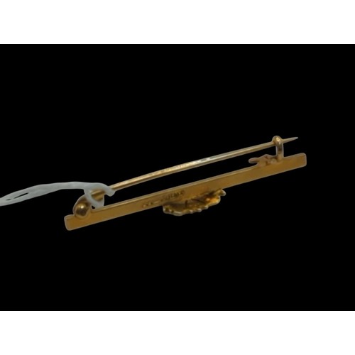 41 - 9ct gold and seed pearl Royal Navy sweetheart bar brooch, hallmarked, length 45mm, gross weight 2.4 ... 