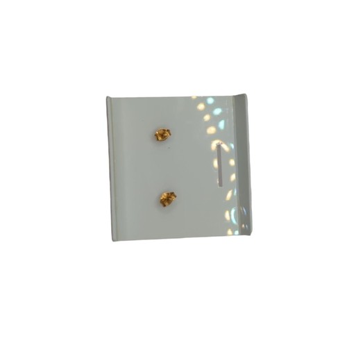 44 - Pair of opal and white stone ear studs, stamped 10K, length 6mm, gross weight 0.33 gram