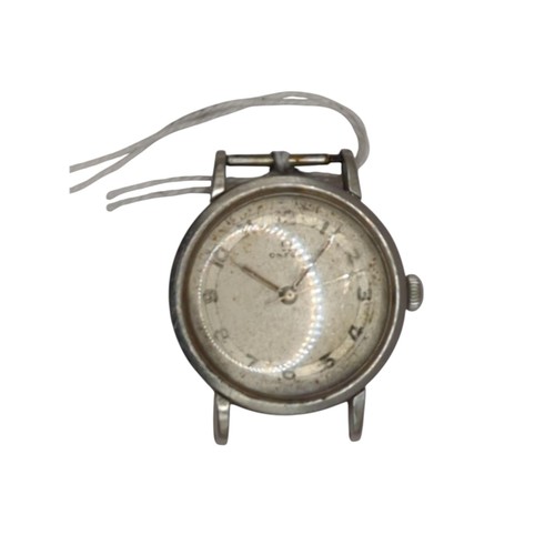 4 - Omega stainless steel cased watch, the silvered dial with Arabic numerals, circa 1947, 17 jewels, ca... 