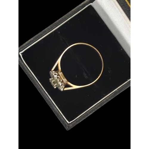 53 - 9ct gold and diamond cluster ring, hallmarked, size T1/2, gross weight 3.2 grams