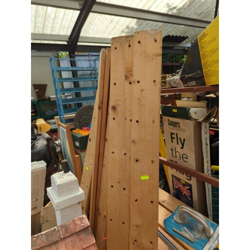 395 - Adjustable Wooden Garage Shelving unit