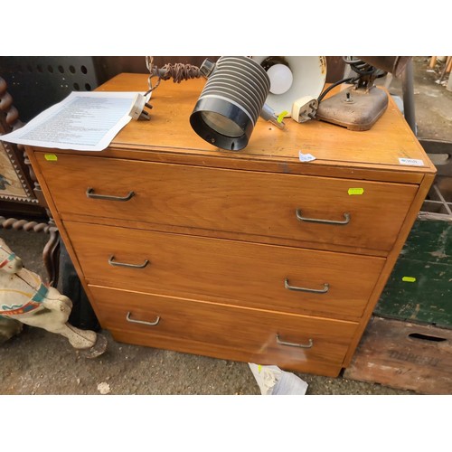 368 - Three drawer chest with metal handles W76 x D46 x H75cm