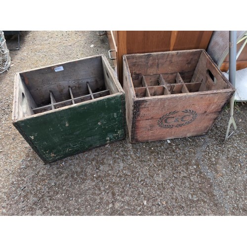 369 - Two wooden bottle crates
