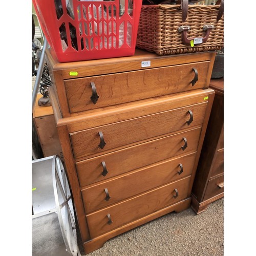 373 - One over four chest of drawers, W76 x D42 x H111cm