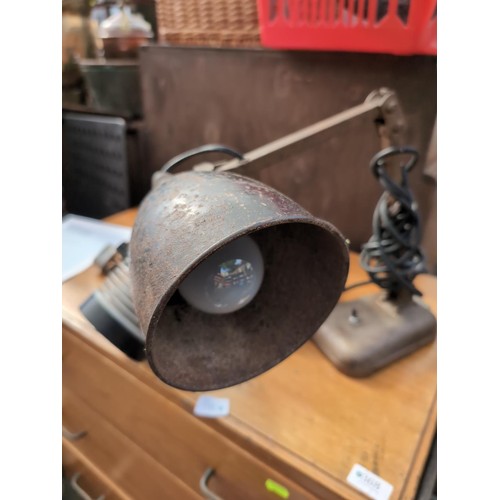 365 - 3x Vintage industrial work lamps, all need re-wiring