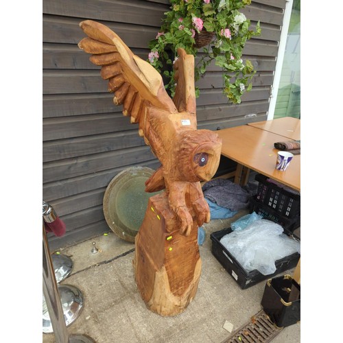 Carved wooden Owl. H147cm