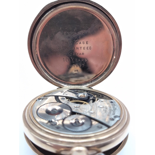 21 - Waltham U.S.A. gold plated cased full hunter pocket watch, circa 1926, the signed white enamel face ... 