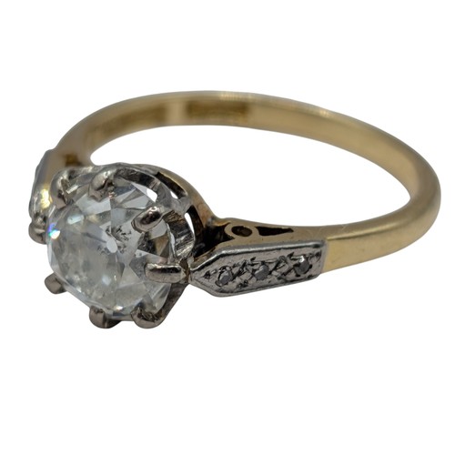 40 - Asprey diamond ring, centring a claw-set old mine-cut diamond estimated to weigh 1.75 carats, centra... 