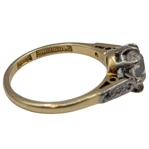 40 - Asprey diamond ring, centring a claw-set old mine-cut diamond estimated to weigh 1.75 carats, centra... 