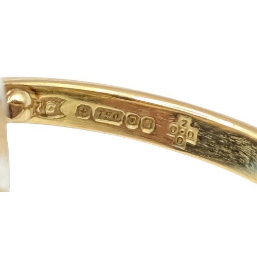 42 - 18ct gold, diamond and sapphire cluster ring, hallmarked, centring a collet-set old European-cut dia... 