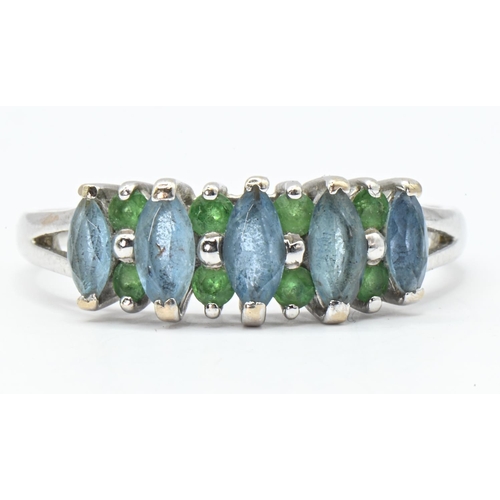 49 - 18ct white gold gem-set ring, hallmarked, size T, gross weight 3.79 grams