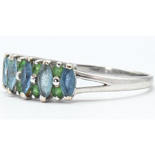 49 - 18ct white gold gem-set ring, hallmarked, size T, gross weight 3.79 grams