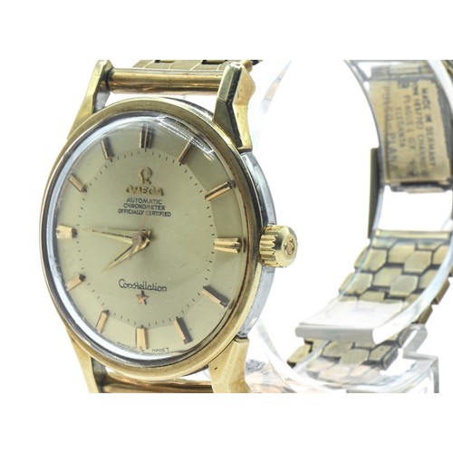 1 - Omega Constellation automatic Chronometer gent's gold plated watch, circa 1963, the champagne dial w... 