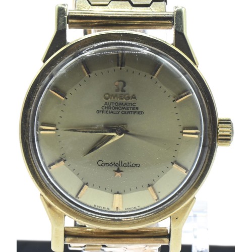 1 - Omega Constellation automatic Chronometer gent's gold plated watch, circa 1963, the champagne dial w... 