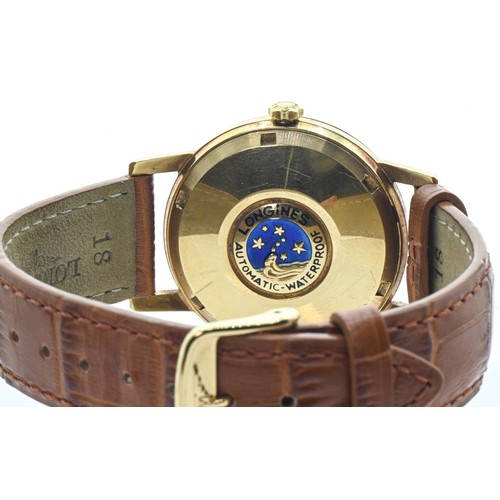 2 - Longines Conquest gent's 18ct gold cased  automatic watch, circa 1960, the silvered dial with applie... 
