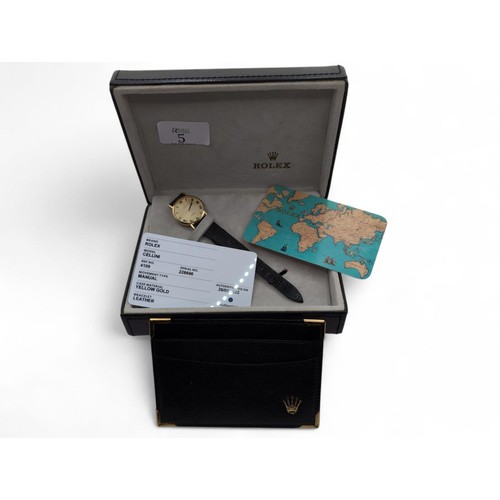 5 - Ladies Rolex Cellini 18ct gold cased manual watch, ref. 4109, cal. 1600, 19 rubies, the gold coloure... 