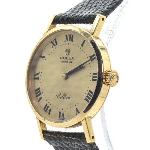 5 - Ladies Rolex Cellini 18ct gold cased manual watch, ref. 4109, cal. 1600, 19 rubies, the gold coloure... 