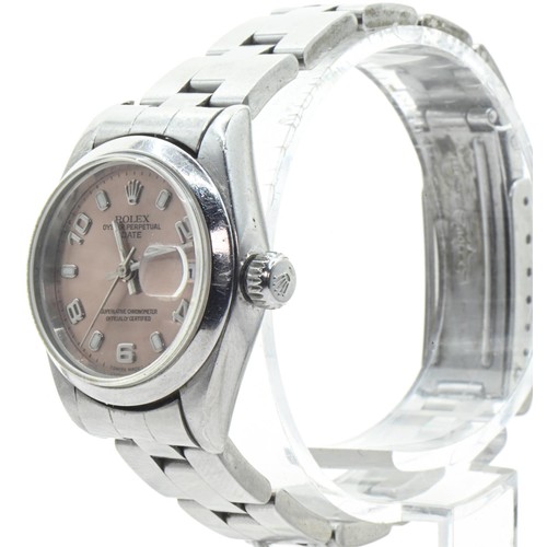6 - Rolex Oyster Perpetual Date stainless steel bracelet ladies watch, circa 1998, ref. 69160, the pink ... 