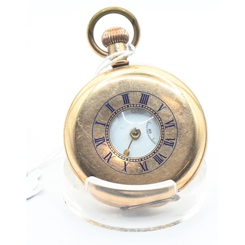 23 - Gold plated Star cased half hunter pocket watch, movement no. 815398, case diameter 50mm