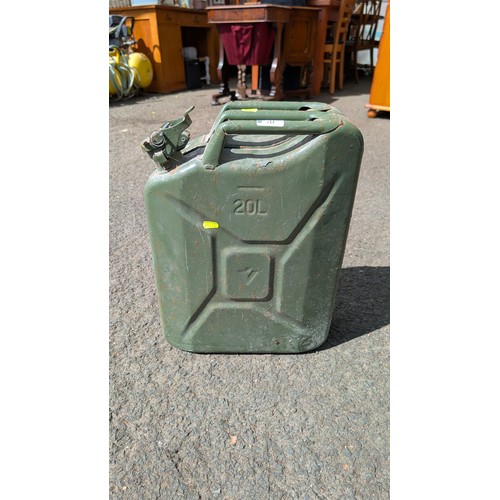 119 - 20 litre green jerry can.