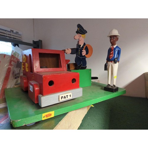 398 - Homemade electronic Postman Pat money box. Needs servicing.