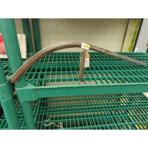 101A - African throwing knife, circa 1900. Length 70.5cm, loss to one end.