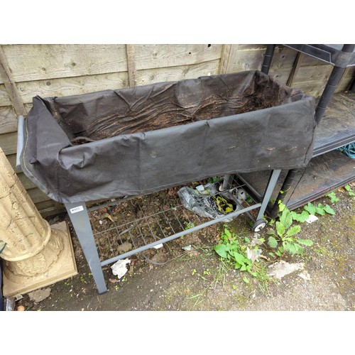 103 - Grey metal planter/raised bed. W104cm D36cm H80cm.&nbsp;