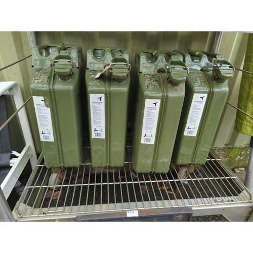 123 - 4 x 20l steel fuel cans.&nbsp;