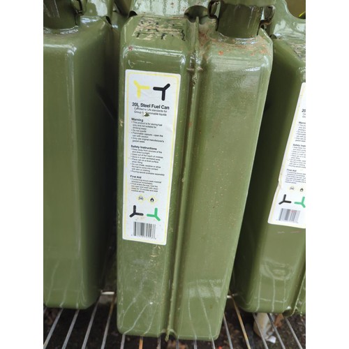 123 - 4 x 20l steel fuel cans.&nbsp;