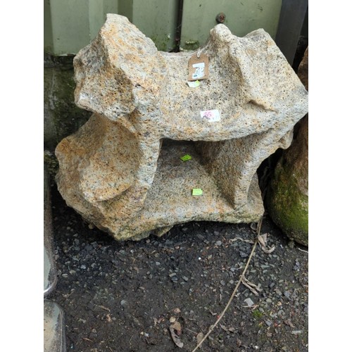 127 - 2 x pieces of carved stone. ecclesiastical features on one W45 x H39cm thought to be from church win... 