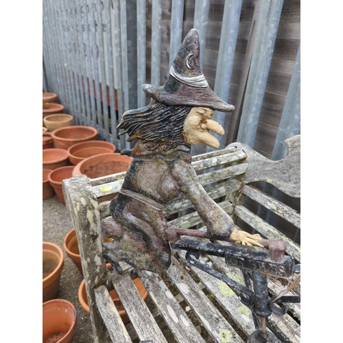 22 - Weather vane marked St. Giles with witch on broomstick design. H62cm.&nbsp;