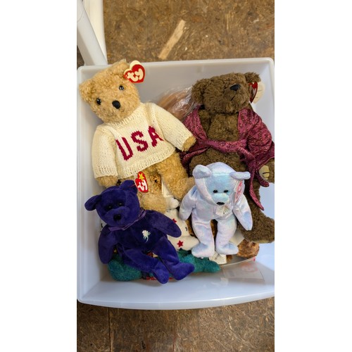 411 - 2 drawer unit (missing top) with Beanie Baby contents