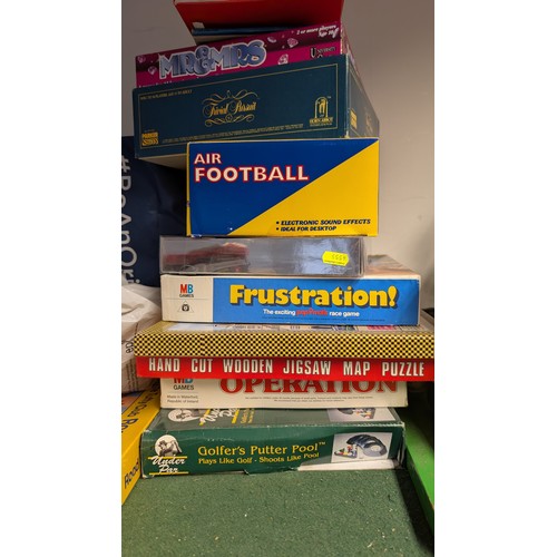 397 - Collection of toys & games including Trivial pursuit, air football + giant retro space hopper in... 